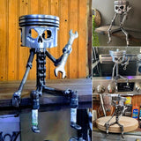 Sculpture de visage de crâne de piston