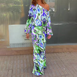 Ensemble de Robes Asymétriques au Motif Abstrait