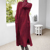 Robe Longue en Maille à Encolure ras du Cou