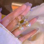 Boucles d'Oreilles de Perles de Cristal de Papillon de Mode