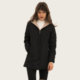 Manteau Matelassé Léger à Capuche et Manches Longues