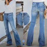 Jean déchiré à 5 boutons