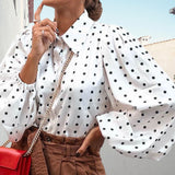 Chemise En Mousseline Á Pois Et Revers