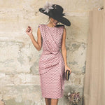 Robe Sexy Moulante à Pois sans Manches - ciaovie