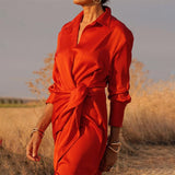 Robe à manches longues avec lacets