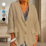 Veste d'été en coton et lin uni Femme