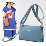 Portefeuille zippé superposé pour femme