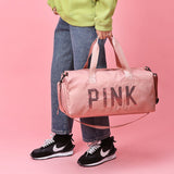 Sac de fitness en nylon rose