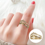 Bague Simple Couronne En V Avec Diamants