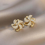 Boucles D'oreilles Moulin Á Vent Rotatif