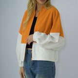 Manteau en molleton à empiècements multicolores