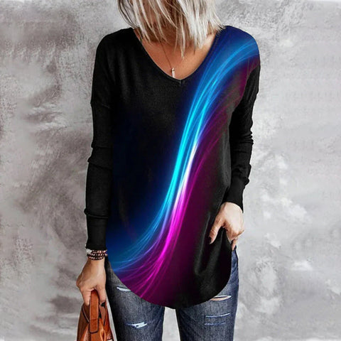 Haut à Manches Longues avec Imprimé Dégradé