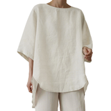 Haut Décontracté En Coton Et Lin Pour Femmes