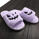 Chaussons d'Halloween Visage de Citrouille