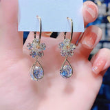 Boucles d’Oreilles en Cristal de Fleur de Mode