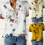 Chemise manches courtes imprimée col V