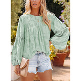 Elégant chemisier unicolore à manches longues