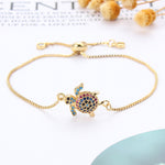 Bracelet mignon petite tortue incrusté de zircons