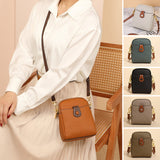 Sac à bandoulière unicolore multifonctionnel en cuir souple