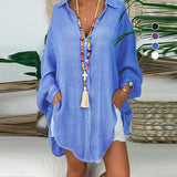 chemise boutonnée en coton et lin