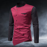 Chemise casual homme contrastée