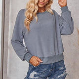 Pull Á Col Rond De Couleur Unie