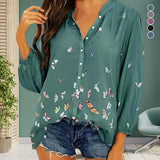 Chemise à imprimé papillon pour femme