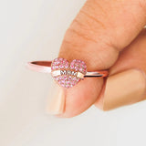Bague Coeur d'Amour avec Zircone Rose