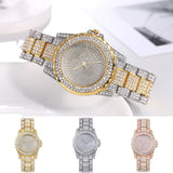 Montre à quartz en alliage pour femme avec diamants