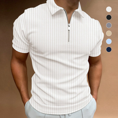 Polo zippé à rayures