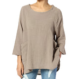 Hauts décontractés en lin pour femmes