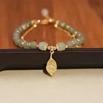 Bracelet en Jade Hetian avec Feuille