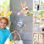 Sticker mural oeuf de lapin de pâques, 2 feuilles