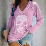 Chemises à manches longues à tête de mort rétro