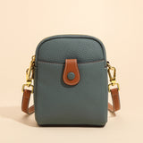 Sac à bandoulière unicolore multifonctionnel en cuir souple