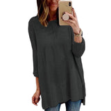 T-shirt col rond manches longues
