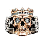 Bague en Argent Sterling Tête de Mort Roi