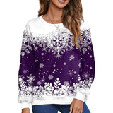 Pull Imprimé Flocon de Neige Femme De Noël