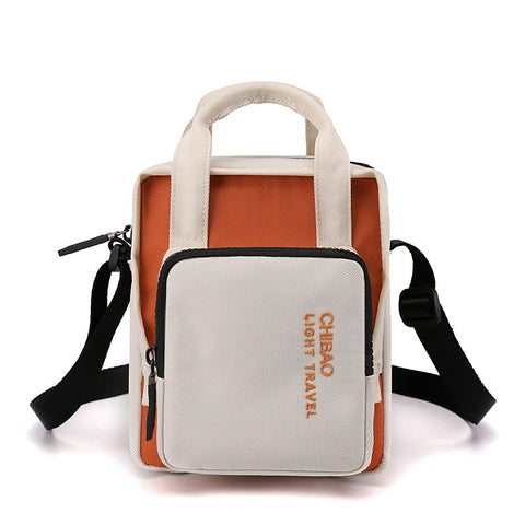 Sac à bandoulière décontracté en nylon de couleur contrastante