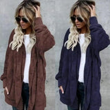 Manteau moelleux à capuche d'hiver pour femme - ciaovie
