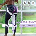 Pantalon de yoga imprimé géométrique taille haute