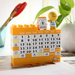Beau calendrier de puzzle de blocs de dessin animé