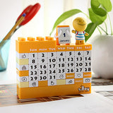 Beau calendrier de puzzle de blocs de dessin animé