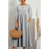 Robe unie en coton et lin