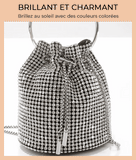 Sac seau à cordon de serrage en diamant