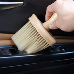 Brosse à poussière de voiture en bois