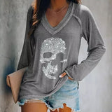 Chemises à manches longues à tête de mort rétro