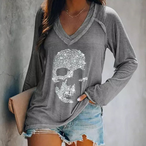 Chemises à manches longues à tête de mort rétro