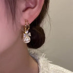 Boucles d'Oreilles de Perles de Cristal de Papillon de Mode