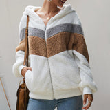 Sweat Zippé Contrasté En Peluche